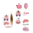 thumbnail image 2 of Halloween Stickers 500pcs Pink Cute Themed Stickers 1 Roll Assorted Spooky Ghost Pumpkin Decals for Party Decoration Gift Wrapping Scrapbooking DIY Crafts Halloween Party Favors, 2 of 6