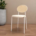 thumbnail image 3 of Euston Modern Upholstered Dining Chair with Round Wicker Back Style Set of 2, 3 of 12