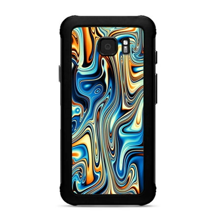Skin for Samsung Galaxy S7 Active Skins Decal Vinyl Wrap Stickers Cover - blue orange psychadelic oil slick
