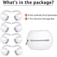 thumbnail image 5 of Replacement Ear Hooks for AirPods Pro 2 Ear Tips Anti Slip Silicone Earbuds Cover for AirPods Pro2 Accessory Wing Tips White 4 Pairs, 5 of 5