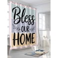 thumbnail image 3 of Fsddascl Bless Our Home Shower Curtain Set - Long 72" x 84" Washable Bathtub Curtain with 12 Hooks, Wheat Color Black Stripes Aesthetic Waterproof Fabric Stall Shower Curtains for Bathroom/Bathtub, 3 of 6