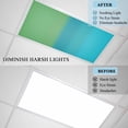 thumbnail image 4 of 2 Pack Color Ombre Striped Fluorescent Light Covers for Ceiling Lights Minimalist Green Teal Blue Gradient Modern Magnetic Ceiling Light Covers Overhead Light Filters for Office Classroom Home, 4 of 9
