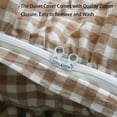 thumbnail image 4 of Juego de funda nórdica Silnuo Taupe y White Plaid Ruffle Queen, 4 of 7