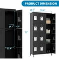 thumbnail image 3 of 12 Doors Locker Storage Cabinet, Metal Locker for Employees, 72" Tall Lockers for Office School Gym Home, Require Assembly (Black), 3 of 13