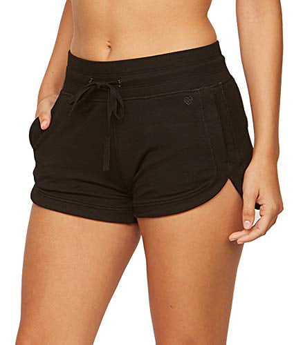 Colosseum Active Womens Four Way Stretch Micro French Terry Dolphin Lounge Short with Pockets 