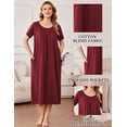 thumbnail image 6 of Ekouaer Cotton Nightgowns for Women with Pockets Midi Night Gowns for Sleeping Plus Size House Dress Lounge Dress, 6 of 6