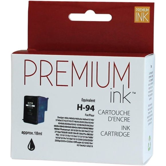 Premium Ink Ink Cartridge - Remanufactured for Hewlett Packard C8765WC / No. 94 - Black