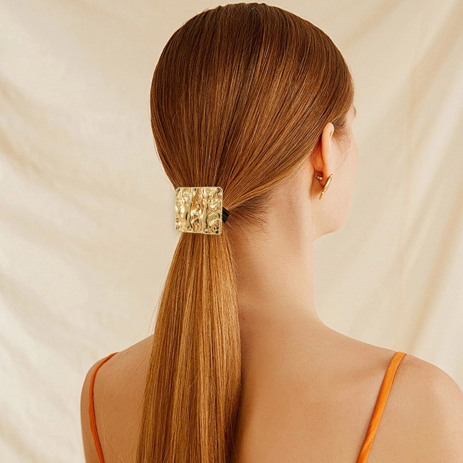 Metal Hair Tie Gold Silver Ponytail Elegant Hair Accessories 