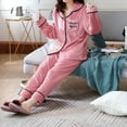 thumbnail image 5 of VANLOFE Unisex Warm Pajamas Household Clothes Solid Bathrobe Lengthened Night-robe Woman's Nightgown Casual Robes Pink Robes Sleepwear for Woman M-2XL, 5 of 8