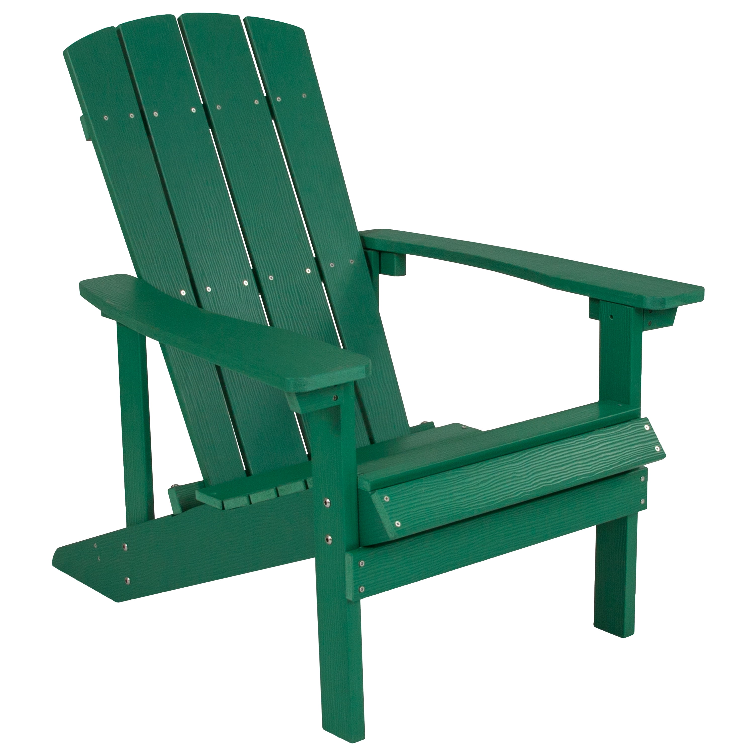 Emma + Oliver Outdoor Green All-Weather Poly Resin Wood Adirondack Chair