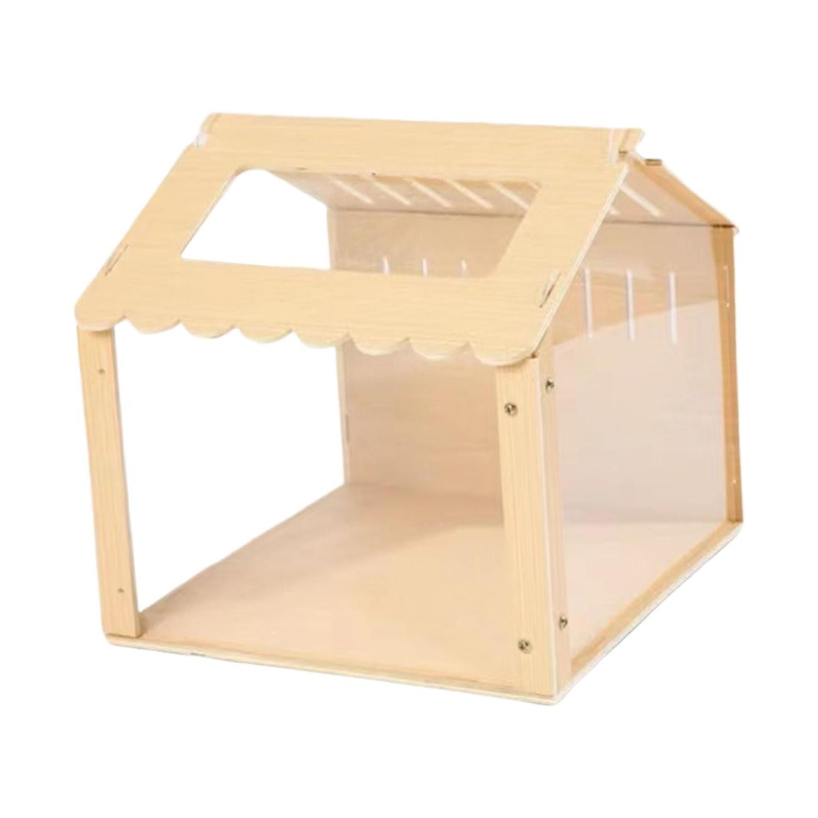 Tooyful Hamster Habitat Nesting Habitat Exercise Toy Durable Activity Platform Tunnel Exploring Toys Wood Playground for Hedgehog Guinea Pig 40x29x32CM