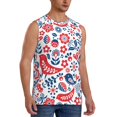 thumbnail image 3 of Salouo Birds Flowers Pattern Men's Sleeveless T Shirts,Men's Regular-Fit Tank Top Sports Shirt for Men Sleeveless Tank Shirt -3X-Large, 3 of 6