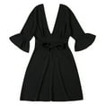 thumbnail image 4 of Rvasteizo Womens Sleeveless Round Neck Dress Solid Color Crew Neck Tank Dress, 4 of 4