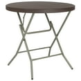 thumbnail image 2 of Flash Furniture 2.6-Foot Round Brown Rattan Plastic Folding Table, 2 of 11