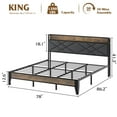 thumbnail image 4 of TROPOW Queen Bed Frame,Upholstered Headboard with Charging Station and Storage Shelf, Heavy-Duty Metal Platform Bed Frame, No Box Spring Needed, Easy Assembly, Grey, 4 of 9