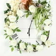 thumbnail image 2 of Balsa Circle 6 feet Cream Garland Silk Peony Flowers Leaves Wedding Party Bouquets Centerpieces, 2 of 6