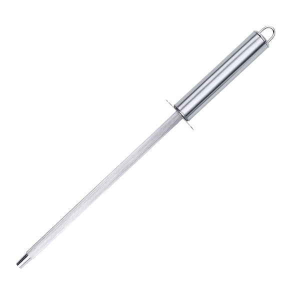 Miangastore Professional Stainless Steel Sharpening Rod for Kitchen Use with Durable Quality and Ergonomic Handle Design Silver