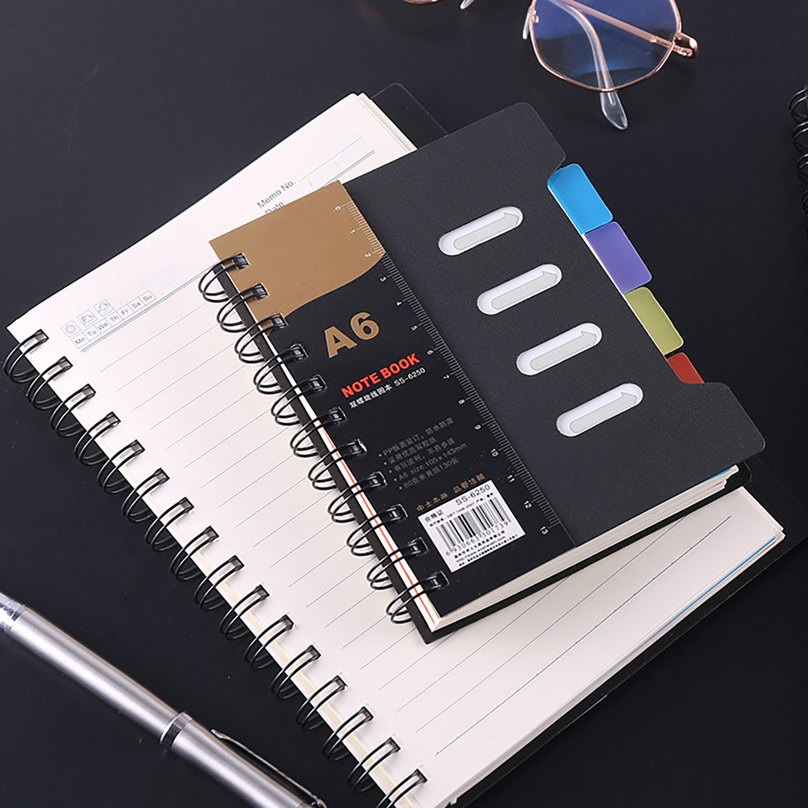 Homerr Notebook Spiral Notebook with Dividers Smooth Writing Premium Thickened Page Coil Ring A5/B5 Notebook Planner Office Supplies Spiral Notebook