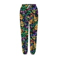 thumbnail image 6 of Penkiiy Women's Mardi Gras Printed Sports Loose Casual Wide Leg Drawstring Pocket Sweatpants Long Pants XL Multicolor, 6 of 6