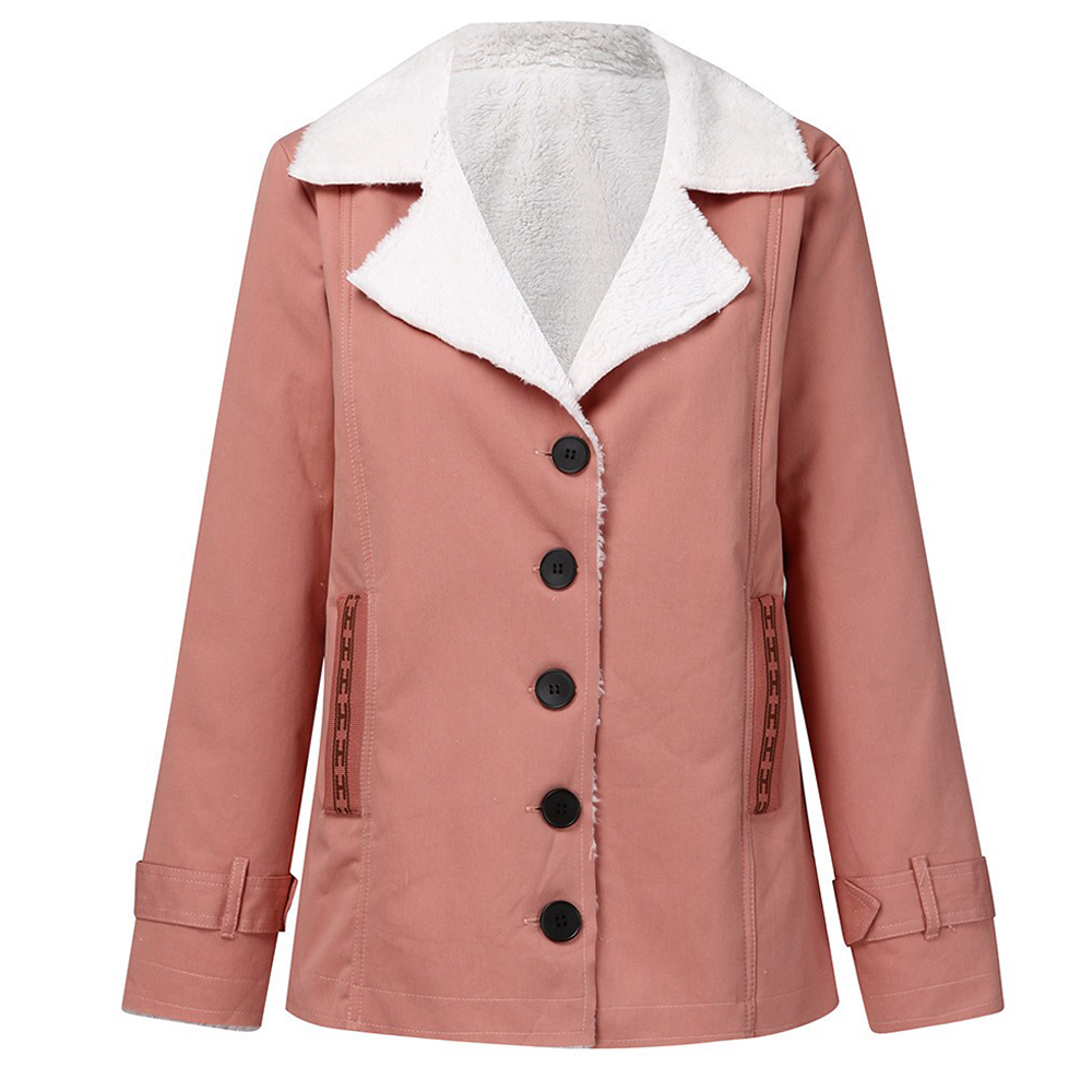 Autumn Jackets for Females Button Outfit Womens Solid Lapel Thin Cardigan Long Sleeve Tops - image 4 of 6