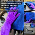 thumbnail image 2 of MAHD Microfiber Car Cleaning Cloth, 800 GSM, Lint-Free, Ultra-Absorbent, Double-Sided – Blue – Pack of 3 (20 × 30 in), 2 of 7
