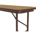 thumbnail image 2 of Correll 18"W x 72"D Melamine Top Folding Table in Medium Oak, 2 of 7