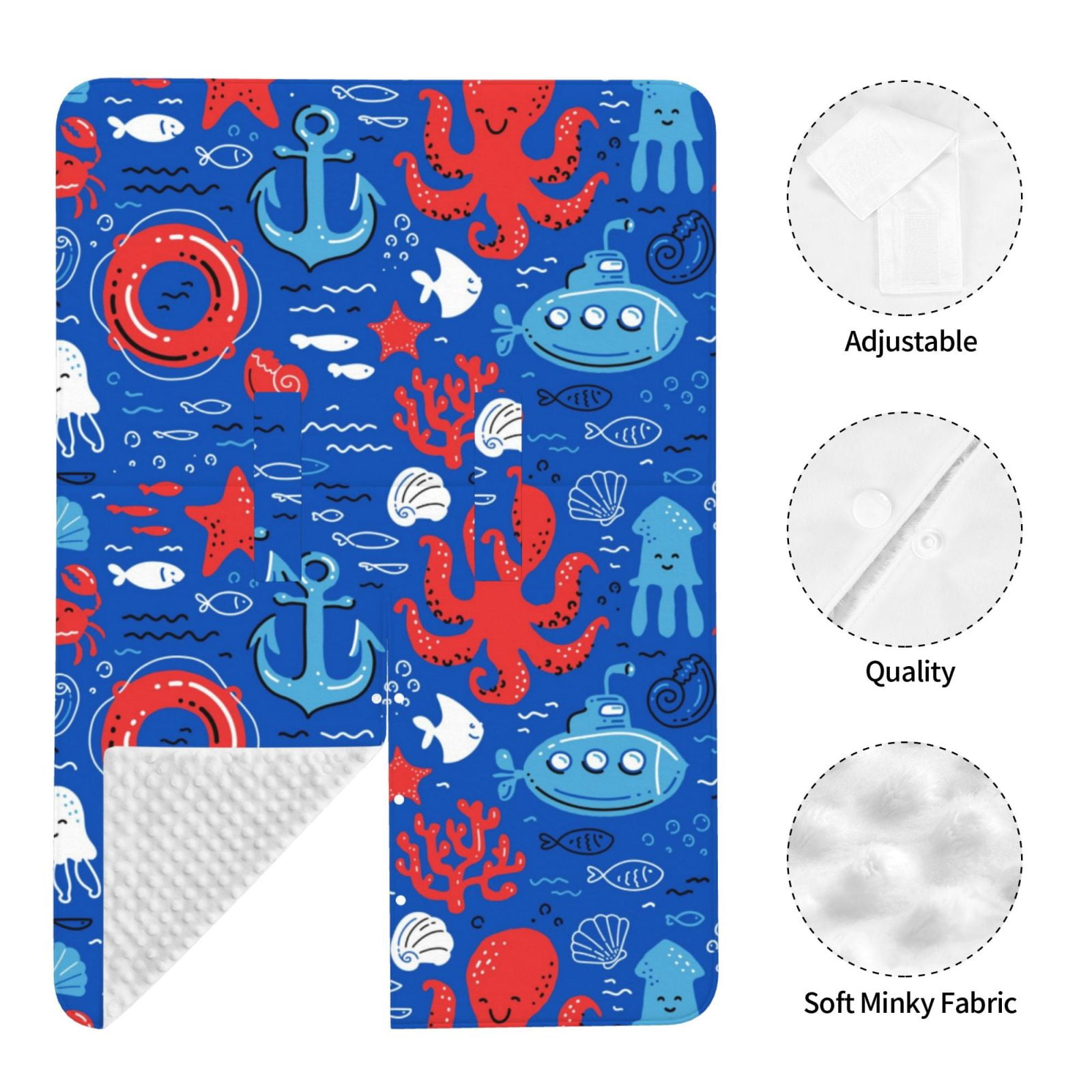 Naloa Nautical Animals Baby Car Seat Cover, Breathable Baby Carrier Cover, Multiuse Baby Carrier Cover & Nursing Breastfeeding Cover