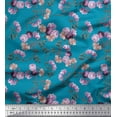 thumbnail image 1 of Soimoi Cotton Duck Fabric Leaves & Peony Floral Print Fabric by The Yard 56 Inch Wide, 1 of 3
