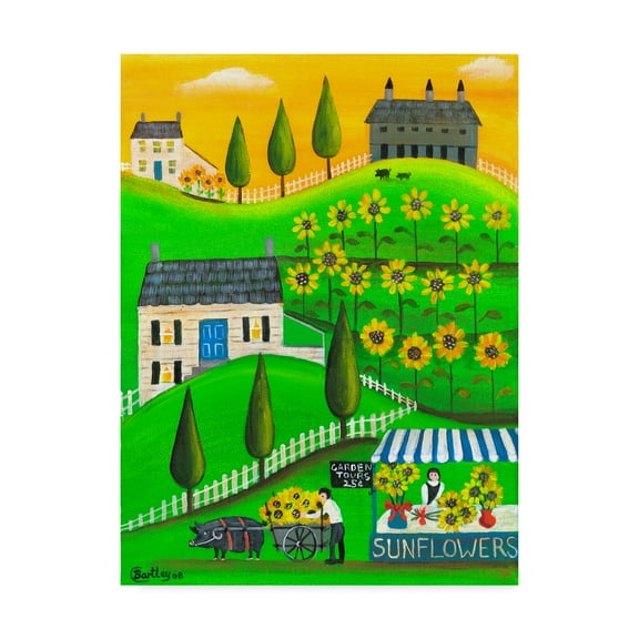 Trademark Fine Art 'Sunflower Inspiration Farm ' Canvas Art by Cheryl Bartley
