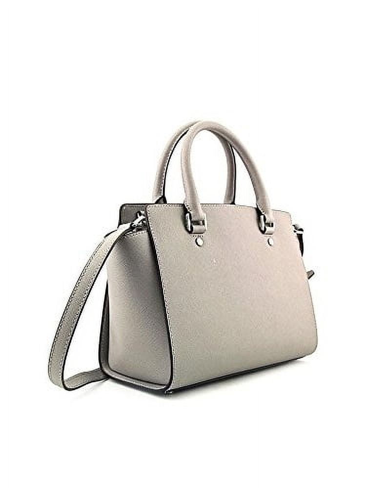  Michael Kors Selma Swap Soft Box Stripe Medium Satchel Swap  White/Cement/Pearl Grey : Clothing, Shoes & Jewelry