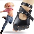 thumbnail image 1 of Guantes de cuero punk, guantes sin dedos para mujeres, conducción, ciclismo, deportes, cosplay, rendimiento, guantes de medio dedo para mujeres, adolescentes y niños, 1 of 5