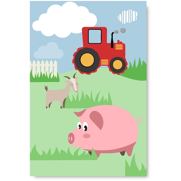 Awkward Styles Pig Picture Farm Poster Decor Farm Animals Unframed Art Kids Room Wall Art Animals Printed Art Picture Sunny Household Newborn Baby Room Wall Decor Farm Wallpapers Made in USA