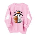 thumbnail image 3 of Jsaierl Halloween Sweatshirts for Women Spooky Ghost Print Pullovers Fall Holiday Round Neck Long Sleeve Sweater Tops Halloween Party Supplies, Sizes XS-XL, 3 of 6