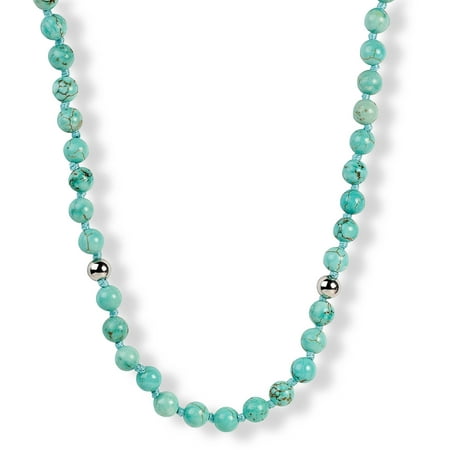 ELYA Stainless Steel Turquoise Beaded Necklace