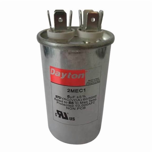 Dayton Run Capacitor,5 MFD,370V,Round 2MEC1