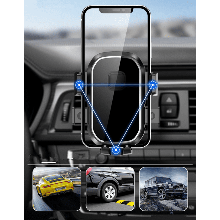Car Phone Holder, Universal Hands-Free Phone Holders for Your Car, 3-in-1  Phone Mount for Car Dashboard Windshield Air Vent Compatible with iPhone