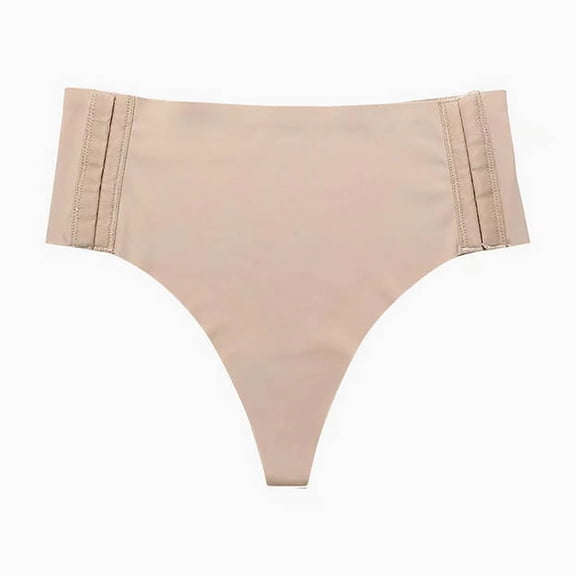 Ruimatai Women's Seamless Underwear Mid Waist Double Buckle Comfortable Nude Panties Sexy Soft Breathable No Show Panty for Women