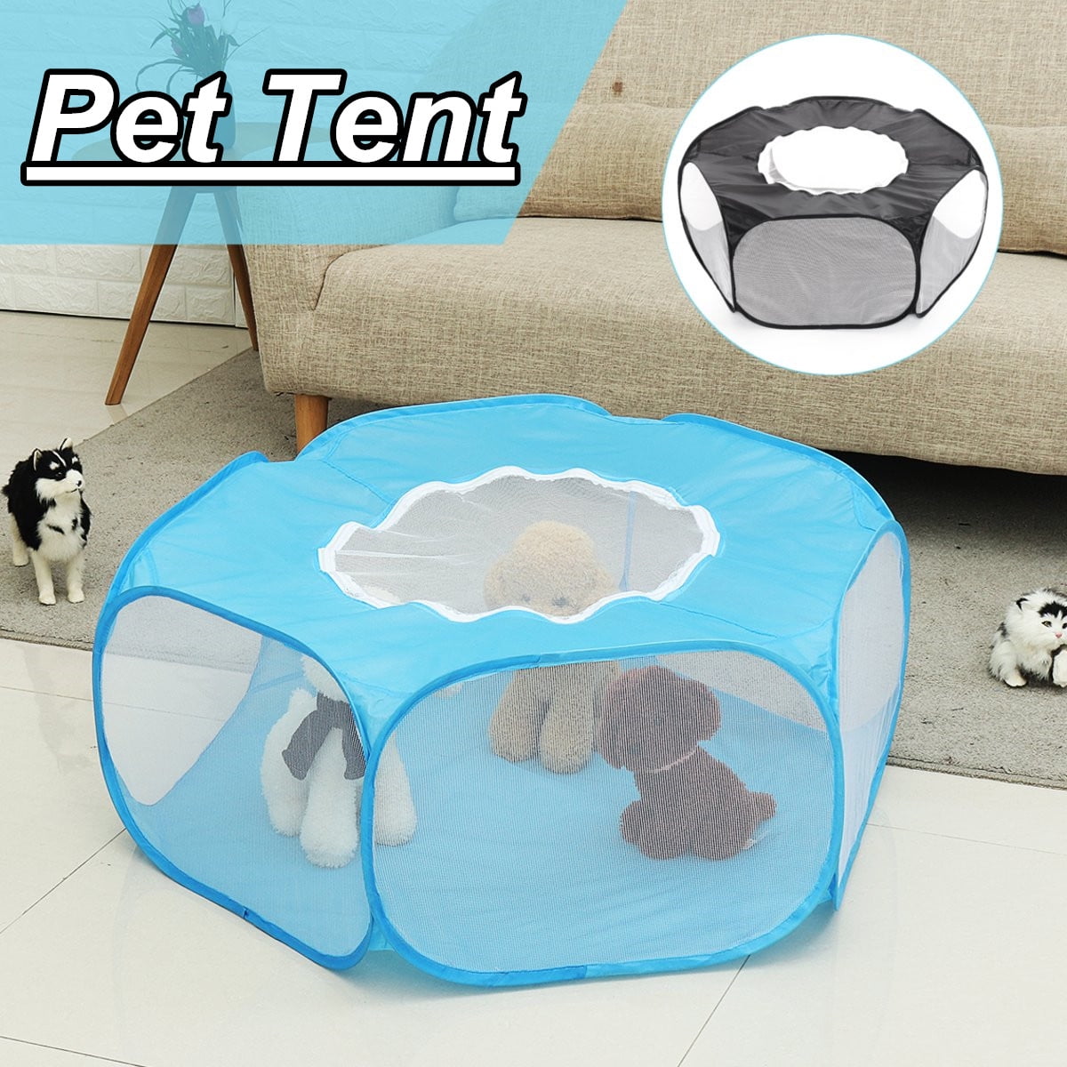 Pet Puppy Dog Playpen Safe Game Fence Exercise Pen Teepee Tent House