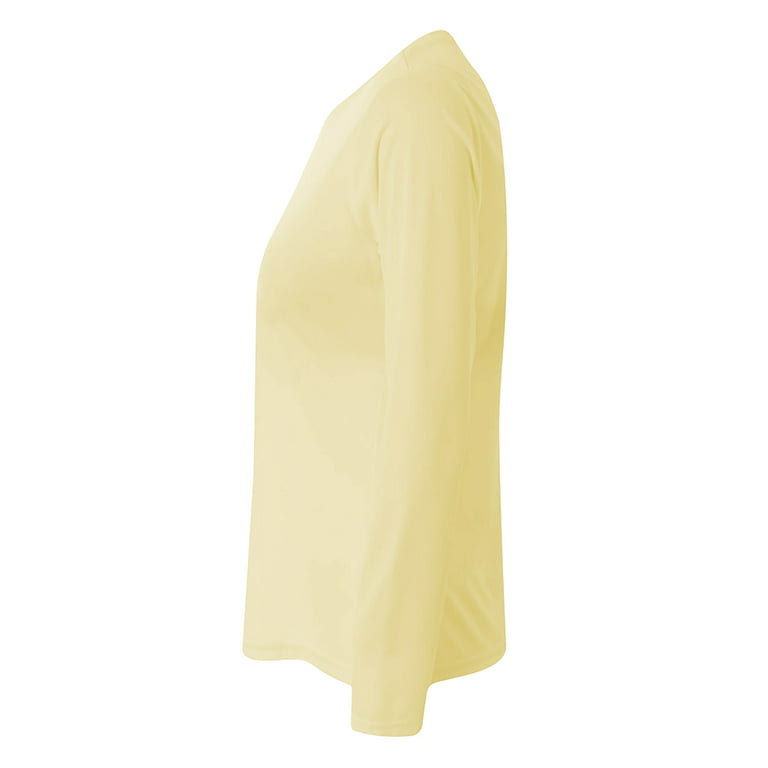 Ladies longsleeve Neon Yellow light fitness top