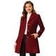 thumbnail image 1 of Abrigos largos de invierno con solapa con muesca y un solo pecho para mujer Rojo S, 1 of 5