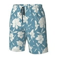 thumbnail image 5 of Kdxio Lilies Flowers Pattern Mens Casual Shorts - Drawstring Summer Beach Sports Shorts for Men, 5 of 9