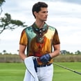 thumbnail image 3 of Pofeuu Moonlit Hairless Cat Monk Print Men's Loose Fit Midweight Short-Sleeve Pocket Polo-3X-Large, 3 of 6