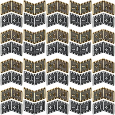 40 PCS Antique Metal Buff Counter Tokens with Velvet Bag Magic The Gathering Token Creature Stats or Loyalty Counters for MTG CCG Card Gaming Accessories, Black&Bronze