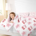 thumbnail image 3 of Erosebridal Pink Cherry Blossoms Twin Comforter Sets for Kids Girls, Kawaii Cherry Bow Bedding Set, White Pink, Pink Reversible 2-Piece, 1 Comforter and 1 Pillowcase, 3 of 6