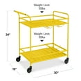 thumbnail image 3 of Best Choice Products 2-Tier Rolling Bar Cart Indoor/Outdoor w/ Storage Shelves, Wine Rack, Lockable Wheels - Yellow, 3 of 9