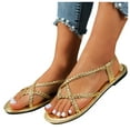 thumbnail image 2 of IUJSOY Braided Flat Sandals for Women Casual Cute Crisscross Strappy Summer Vacation Slingback Shoes, 2 of 6