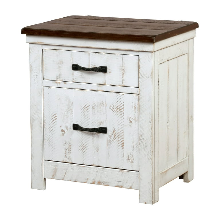 White rustic nightstands discount