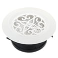 thumbnail image 1 of Unique Bargains Évent Rond de 5 Pouces, Diffuseur de Plafond Réglable pour Gril, Couvercle en ABS, Évent de Soffite à Lames avec Écran Blanc, 1 of 5