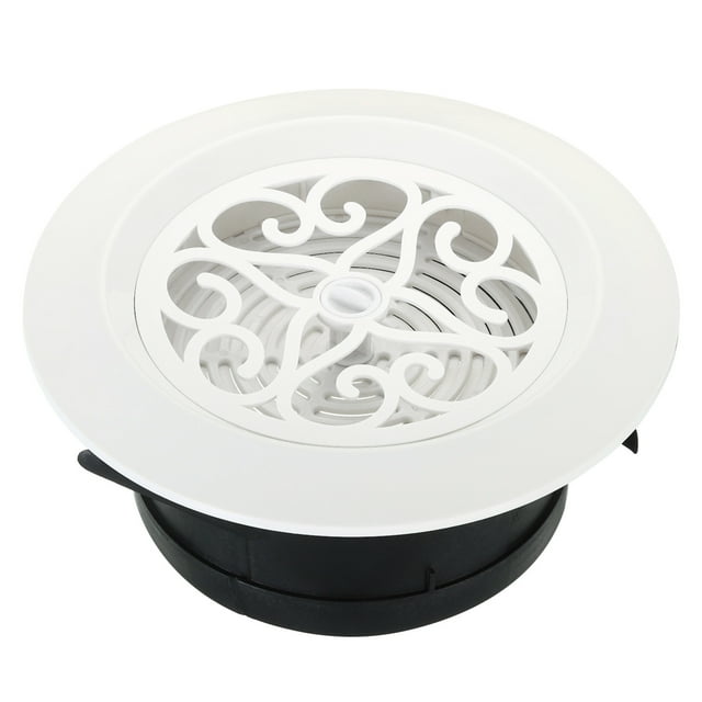 Unique Bargains Évent Rond de 5 Pouces, Diffuseur de Plafond Réglable pour Gril, Couvercle en ABS, Évent de Soffite à Lames avec Écran Blanc