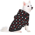 thumbnail image 2 of Fotbe Red and white polka dots Sudadera con Estampado para Perros Pequeños – Suéter con Capucha para Mascotas, Tela Suave de Forro Polar con Bolsillo-Large, 2 of 7